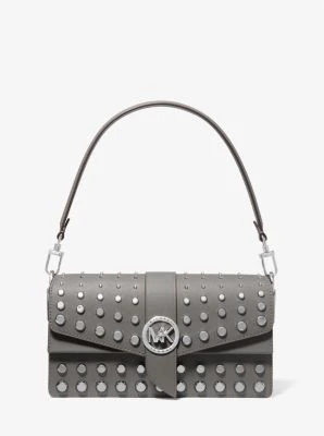 Greenwich Medium Studded Saffiano Leather Shoulder Bag - Image 8