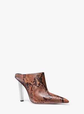 Halle Snake Embossed Leather Mule Pump - Image 2