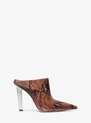 Halle Snake Embossed Leather Mule Pump - Image 3