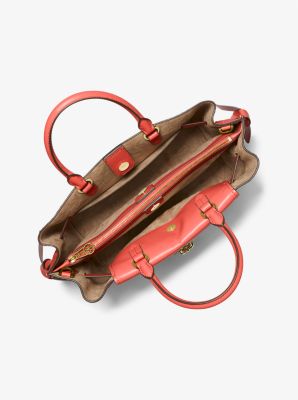 Hamilton Legacy Large Crocodile Embossed Leather Belted Satchel - Image 15