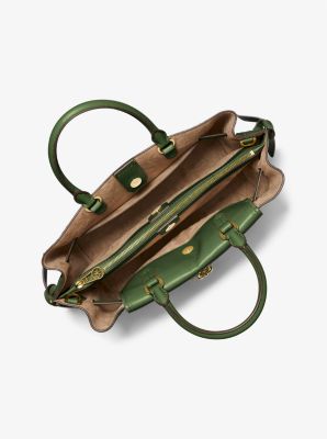 Hamilton Legacy Large Crocodile Embossed Leather Belted Satchel - Image 3