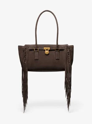 Hamilton Moderne Small Fringed Suede Satchel - Image 2