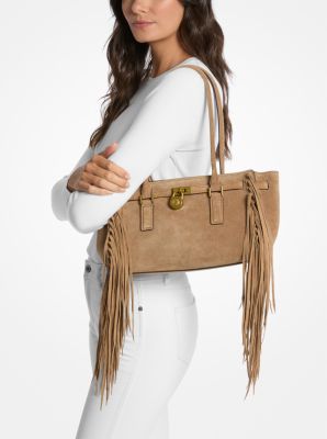 Hamilton Moderne Small Fringed Suede Satchel - Image 7