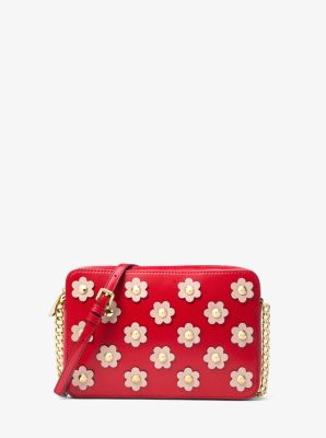 Jet Set Floral Appliqué Leather Crossbody Bag - Image 2