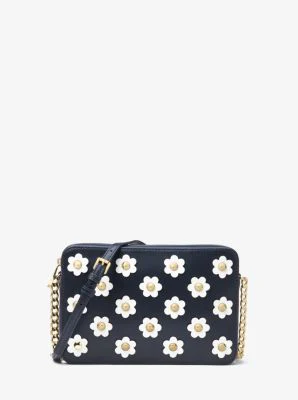 Jet Set Floral Appliqué Leather Crossbody Bag - Image 5