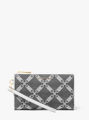 Jet Set Large Empire Logo Jacquard Wristlet - Image 2
