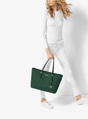 Jet Set Medium Saffiano Leather Top-Zip Tote Bag - Image 34