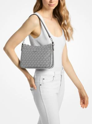 Jet Set Medium Signature Logo Print Woven Pochette Crossbody Bag - Image 2
