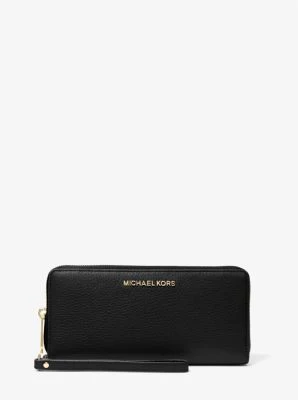Jet Set Travel Large Pebbled Leather Wristlet - Image 9