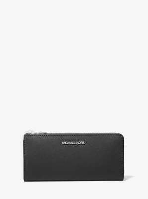 Jet Set Travel Large Saffiano Leather Quarter-Zip Wallet - Image 11