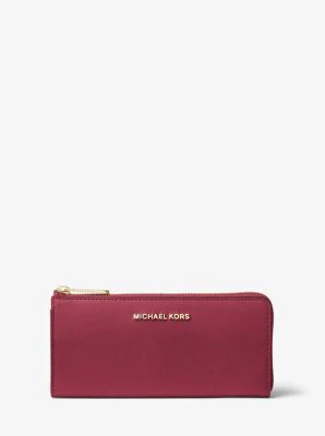 Jet Set Travel Large Saffiano Leather Quarter-Zip Wallet - Image 11