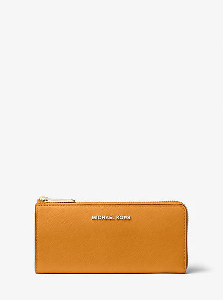 Jet Set Travel Large Saffiano Leather Quarter-Zip Wallet - Image 7
