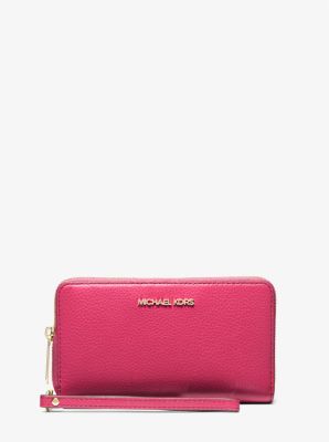 Large Pebbled Leather Smartphone Wristlet - Image 4