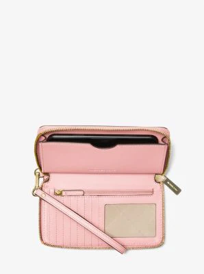 Large Pebbled Leather Smartphone Wristlet - Image 7
