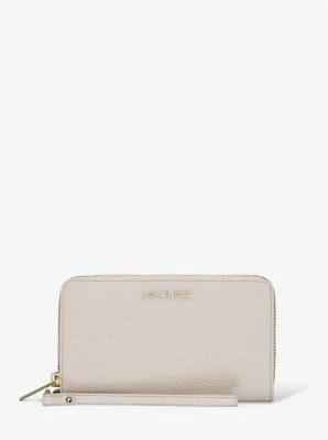 Large Pebbled Leather Smartphone Wristlet - Image 8