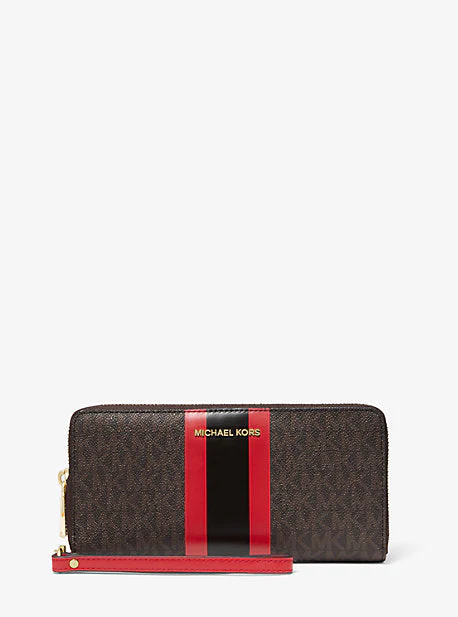 Logo Stripe Continental Wristlet - Image 15