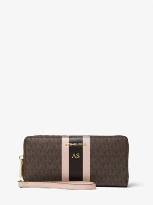 Logo Stripe Continental Wristlet - Image 47