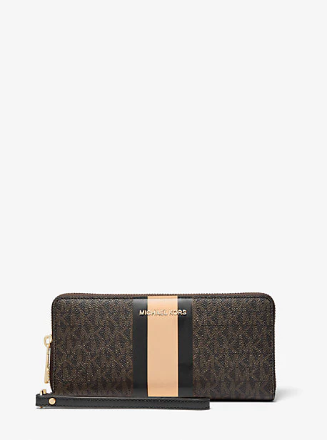 Logo Stripe Continental Wristlet - Image 56