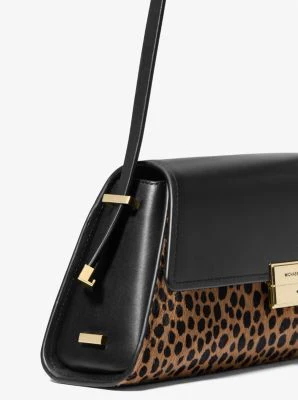 Ludlow Medium Leather and Cheetah-Print Calf Hair Shoulder Bag - Image 6