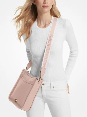 Luisa Large Pebbled Leather Messenger Bag - Image 13