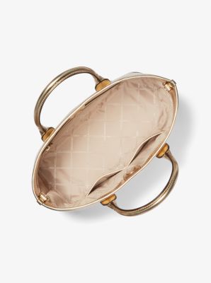 Luisa Medium Cotton Canvas and Metallic Satchel - Image 3