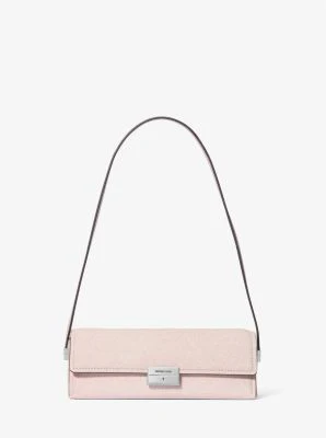 Lunar New Year Ludlow Small Denim-Printed Leather Convertible Pochette - Image 2