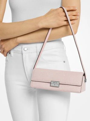Lunar New Year Ludlow Small Denim-Printed Leather Convertible Pochette - Image 5