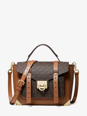 Manhattan Medium Leather and Logo Satchel - Image 21