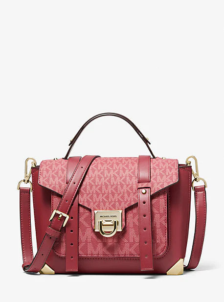 Manhattan Medium Leather and Logo Satchel - Image 28