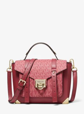 Manhattan Medium Leather and Logo Satchel - Image 29