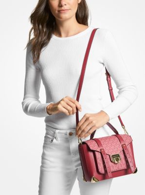 Manhattan Medium Leather and Logo Satchel - Image 31