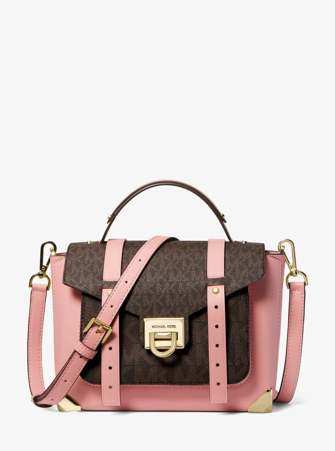 Manhattan Medium Leather and Logo Satchel - Image 40