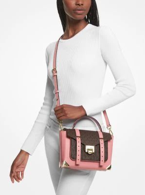 Manhattan Medium Leather and Logo Satchel - Image 43
