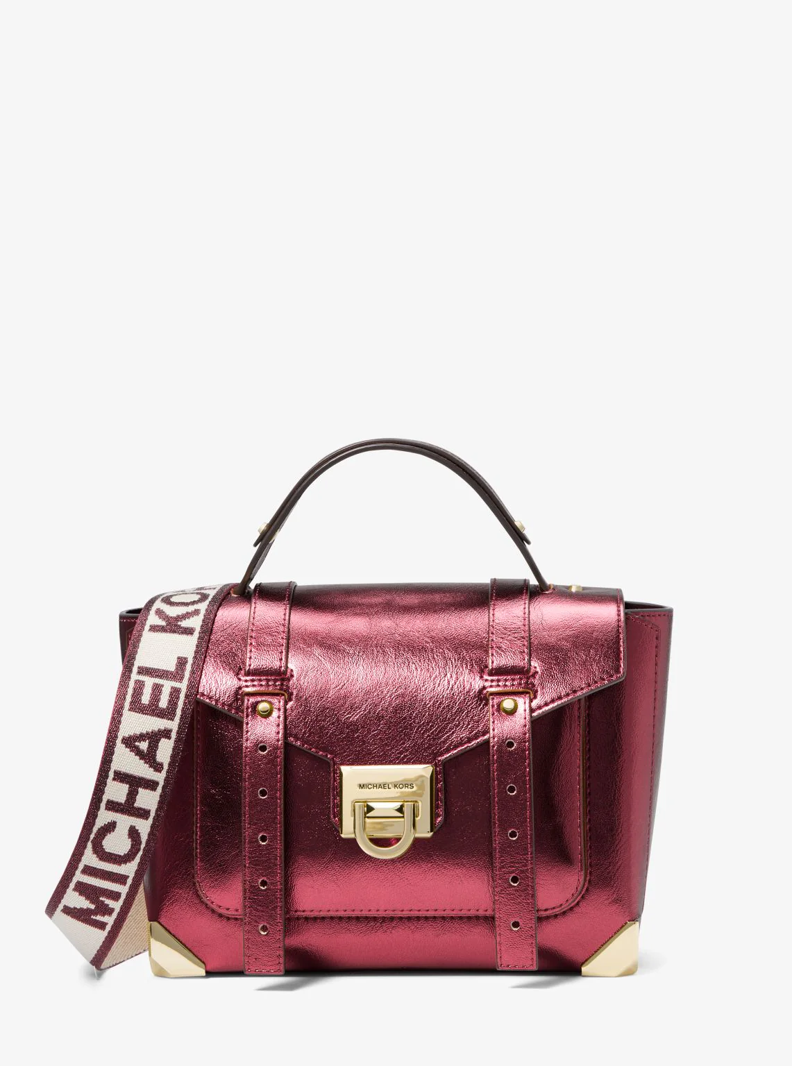 Manhattan Medium Leather and Logo Satchel - Image 44