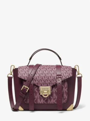 Manhattan Medium Leather and Logo Satchel - Image 6