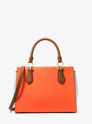 Marilyn Medium Color-Block Saffiano Leather Satchel - Image 2