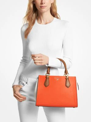 Marilyn Medium Color-Block Saffiano Leather Satchel - Image 4