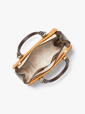 Marilyn Medium Color-Block Saffiano Leather Satchel - Image 7