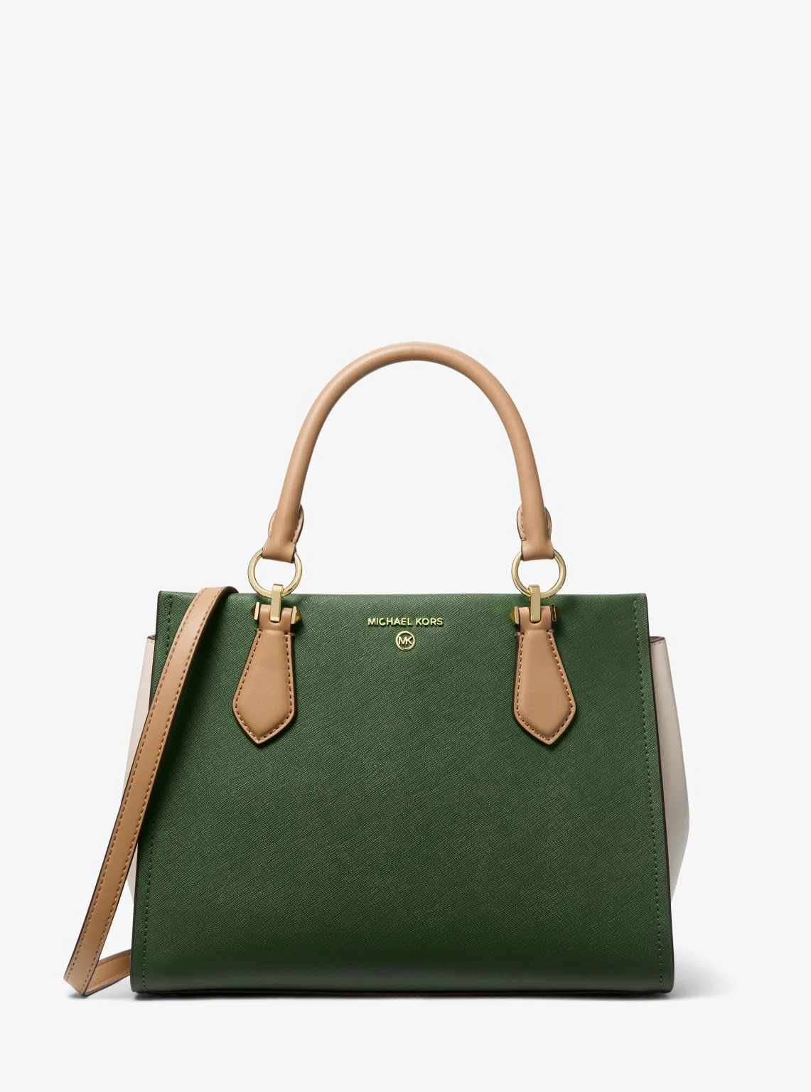 Marilyn Medium Color-Block Saffiano Leather Satchel - Image 9
