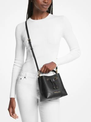 Mercer Small Pebbled Leather Bucket Bag - Image 11