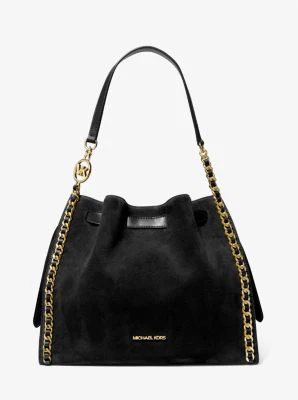 Mina Large Suede Chain Shoulder Bag - Image 5