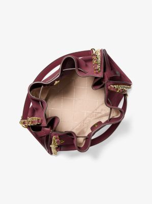 Mina Large Suede Chain Shoulder Bag - Image 9