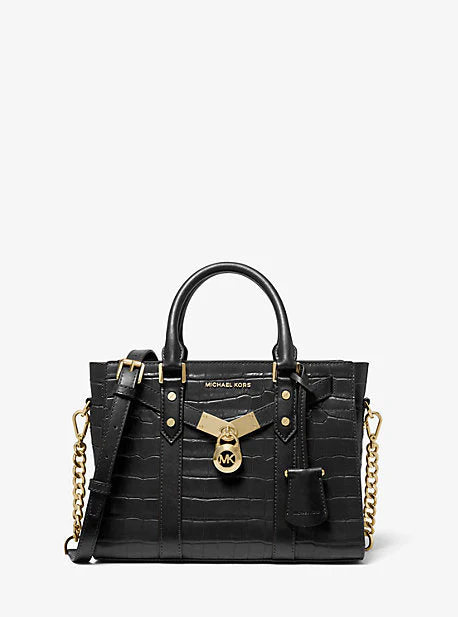 Nouveau Hamilton Small Crocodile Embossed Leather Satchel - Image 11