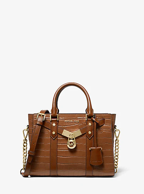 Nouveau Hamilton Small Crocodile Embossed Leather Satchel - Image 6