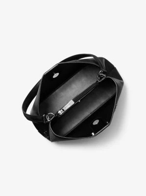 Pratt Medium Studded Patchwork and Signature Logo Shoulder Bag - Image 3