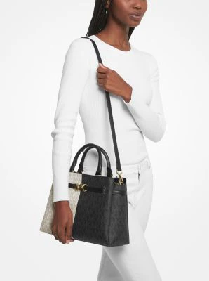 Reed Large Two-Tone Graphic Logo Belted Satchel - Image 4