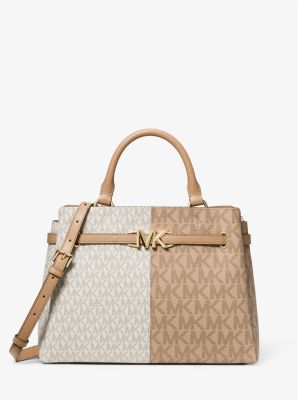 Reed Large Two-Tone Graphic Logo Belted Satchel - Image 6