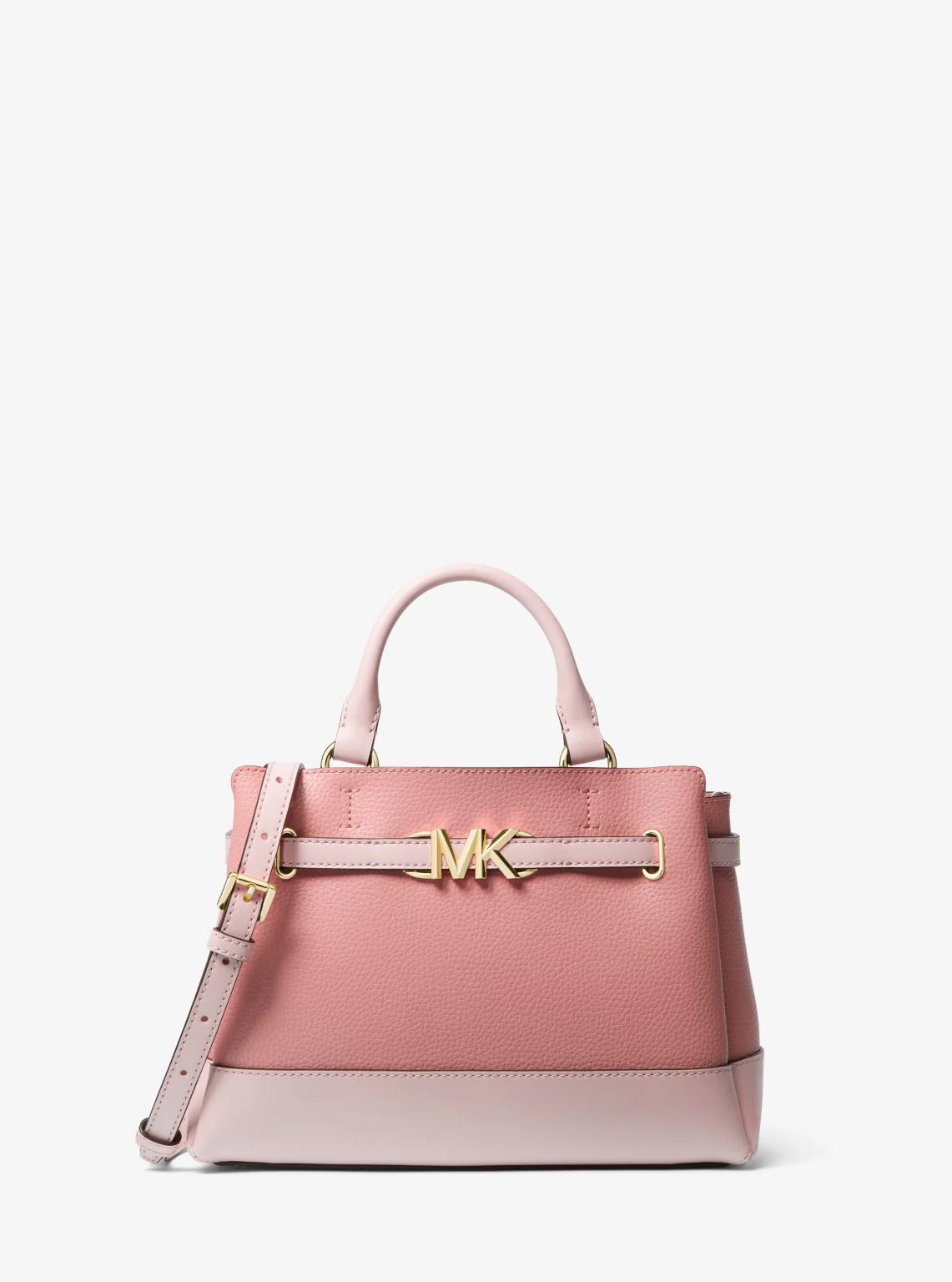 Reed Small Two-Tone Pebbled Leather Belted Satchel - Image 5