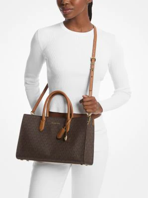 Scarlett Medium Signature Logo Satchel - Image 4