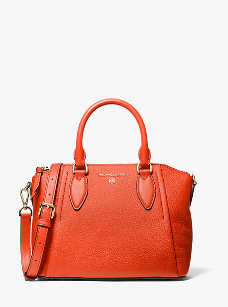 Sienna Medium Pebbled Leather Satchel - Image 6